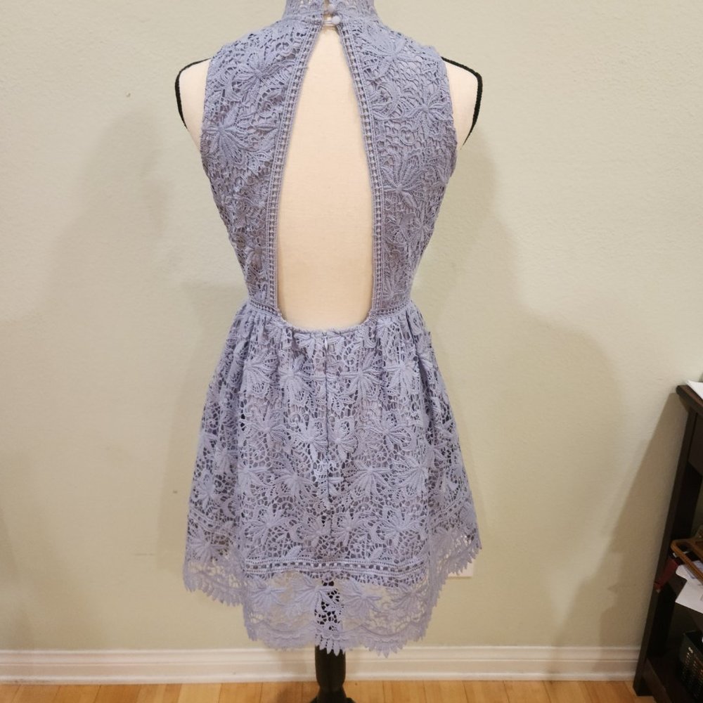 Lavender Crocheted Lace  Dress - Picture 6 of 7